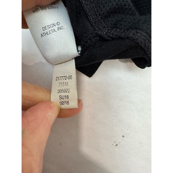 Athleta Gel Mesh Supercharged Tank Top Black Athletic Build-In Bra Medium - Picture 9 of 13